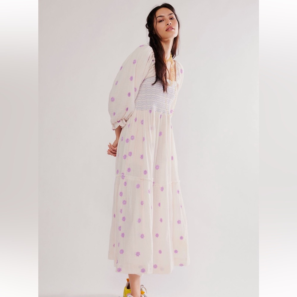 Free People Dahlia Embroidered Maxi Dress
